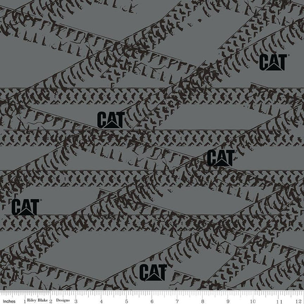 Caterpillar 100yr, Tire Tracks, Gray