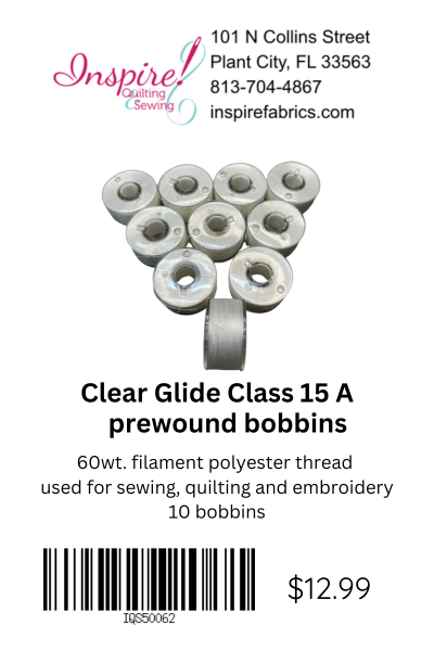 Clear Glide Prewound Bobbins, 60wt Class 15/A-8pk