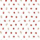 Clothworks, Berry Sweet, Mini Strawberries, White