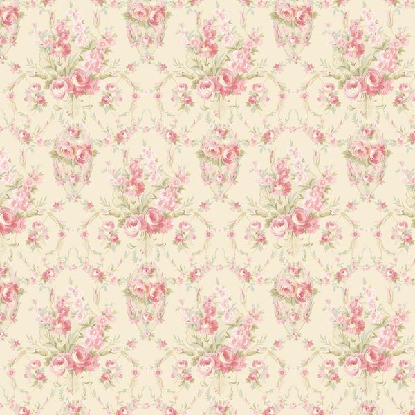 Clothworks, Charlotte, Damask, Light Cream