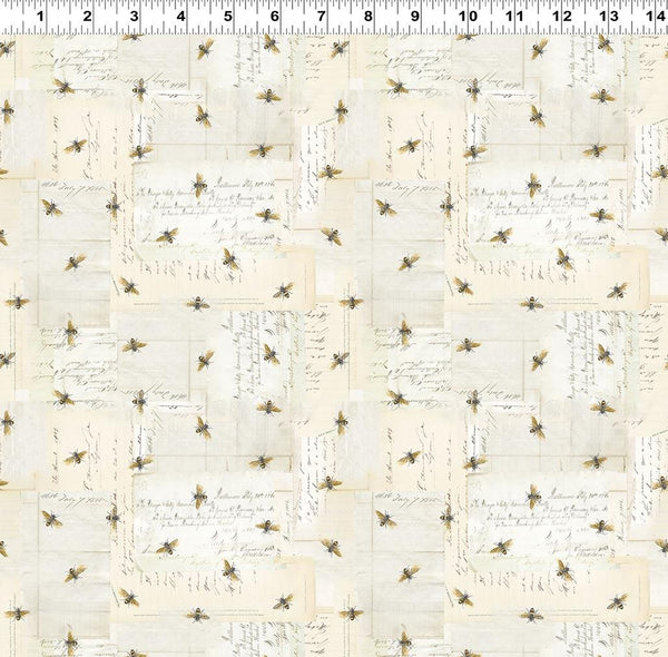 Clothworks, Harmony, Bees, Light Cream