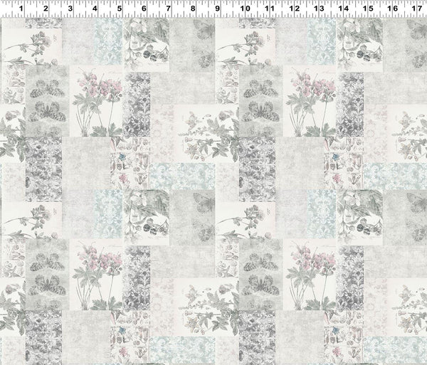 Clothworks, Harmony, Patchwork, Lt Pewter
