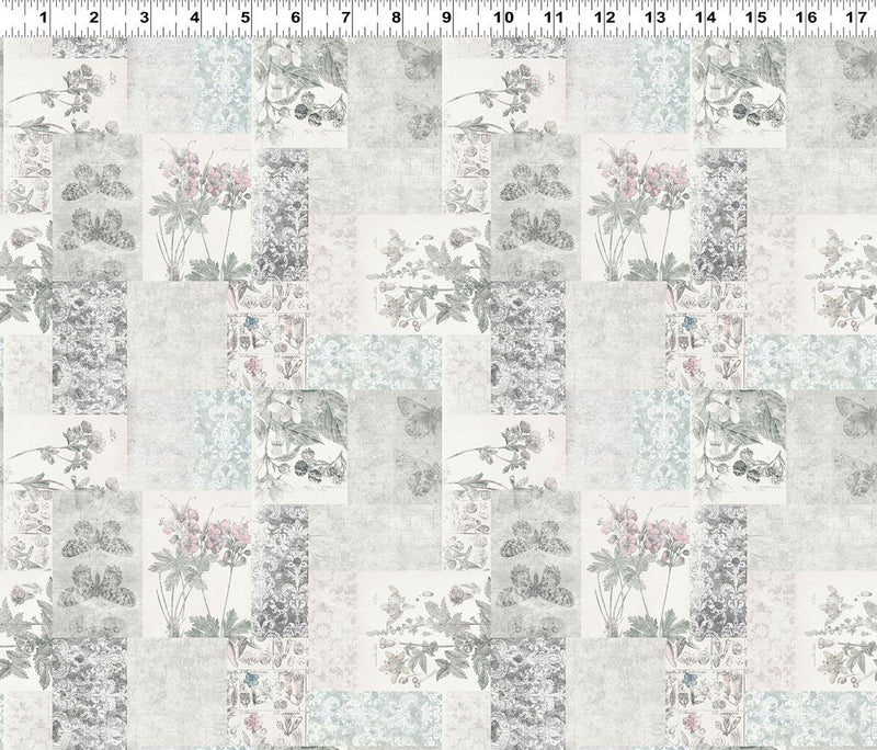 Clothworks, Harmony, Patchwork, Lt Pewter