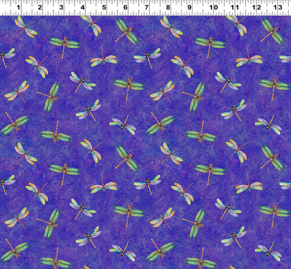 Clothworks, Lily Pond, Dragonflies, Dark Purple