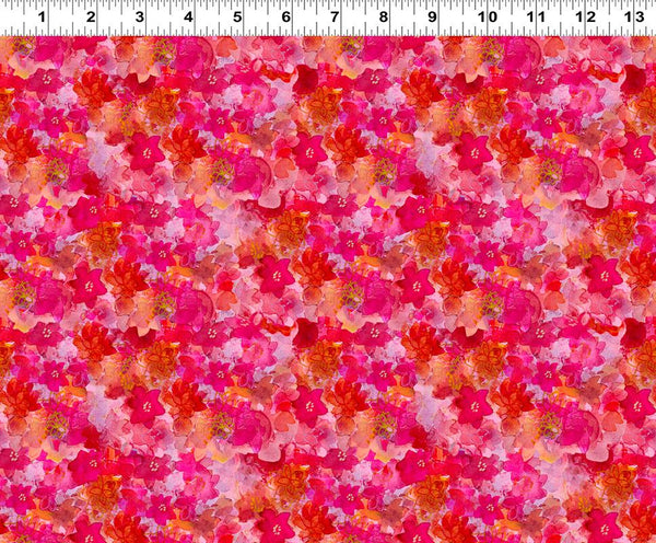 Clothworks, Lily Pond, Floral, Dark Raspberry