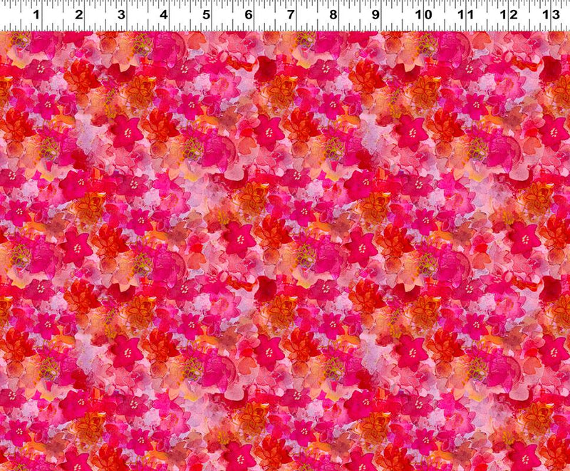 Clothworks, Lily Pond, Floral, Dark Raspberry