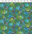 Clothworks, Lily Pond, Hidden Koi, Teal