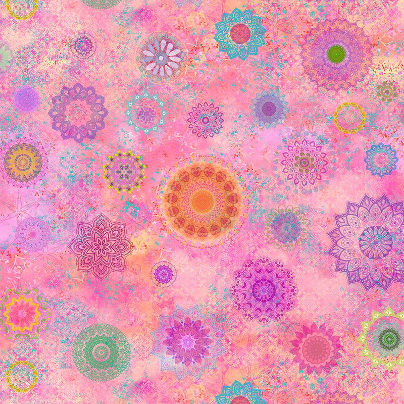 Clothworks, Lily Pond, Mandalas, Light Raspberry