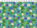 Clothworks, Lily Pond, Mixed Lilies, Teal