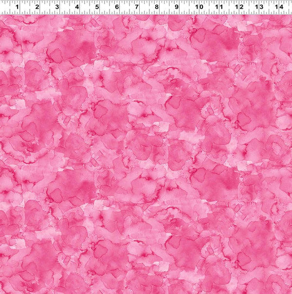 Clothworks, Lily Pond, Watercolor Wash, Light Raspberry