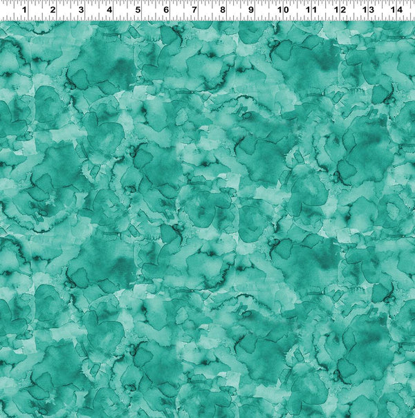 Clothworks, Lily Pond, Watercolor Wash, Turquoise