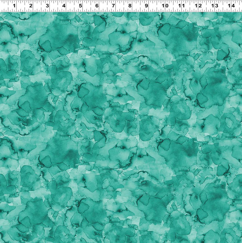 Clothworks, Lily Pond, Watercolor Wash, Turquoise