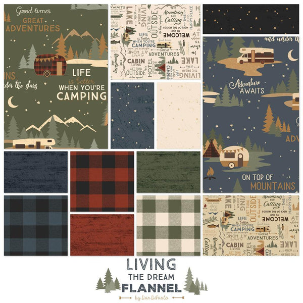 Clothworks, Living the Dream Flannel, 10" Squares Set