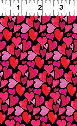 Clothworks, Love Matters, Digital Curvy Lips on Black