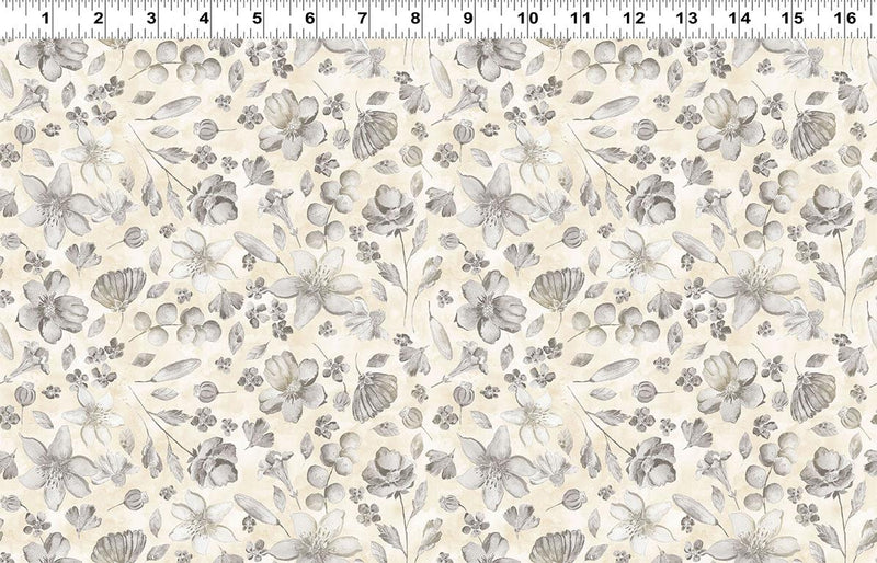 Clothworks, Night Whispers, Digital Floral, Light Taupe