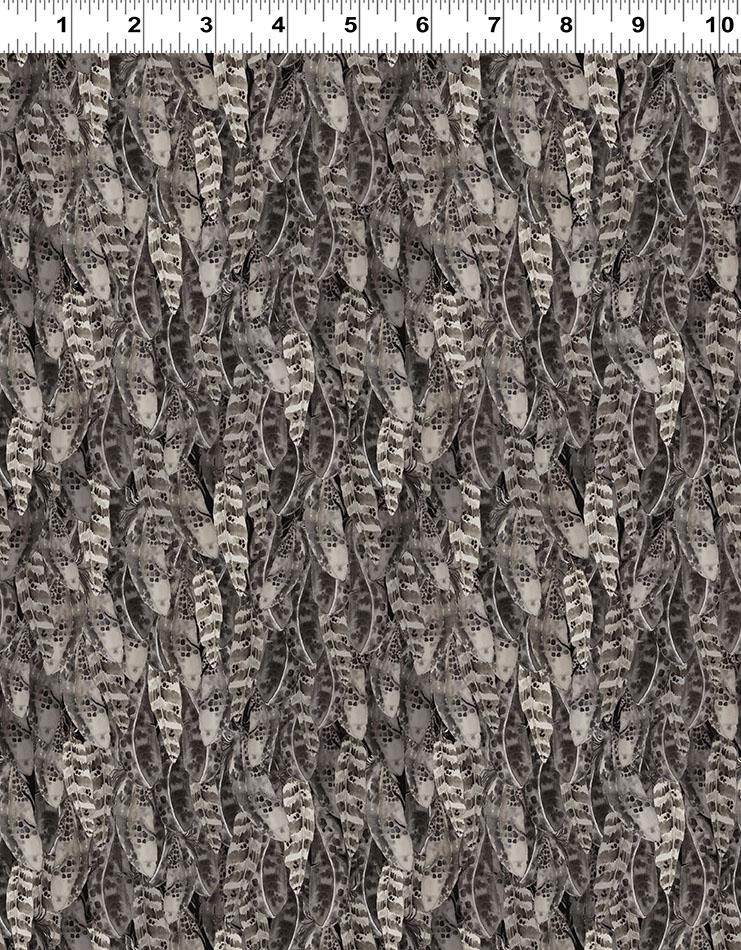 Clothworks, Night Whispers, Feathers, Dark Gray