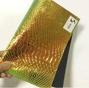 Croc Embossed Vinyl, Iridescent Holographic Gold