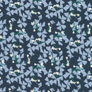 Crystal Lawn,  Blue Floral on Navy
