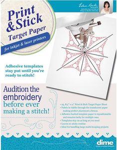 DIME, Print and Stick Tatget Paper, 25 Sheets, 8.5in x 11in