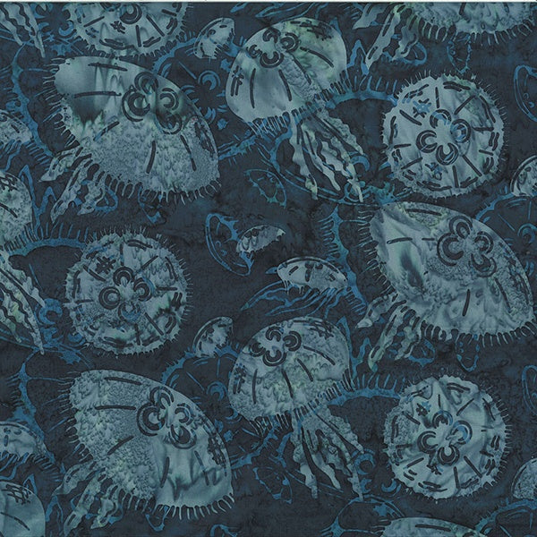 Hoffman Batik, Alaska, Moon Jellies, Deep Teal