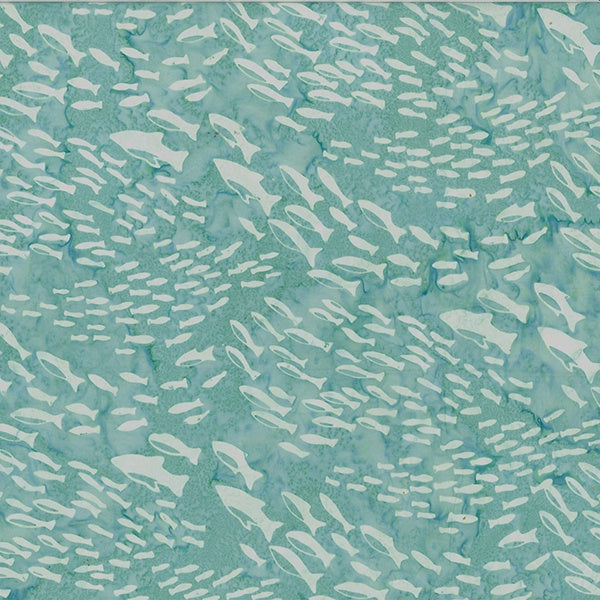 Hoffman Batik, Alaska, School, Aquamarine