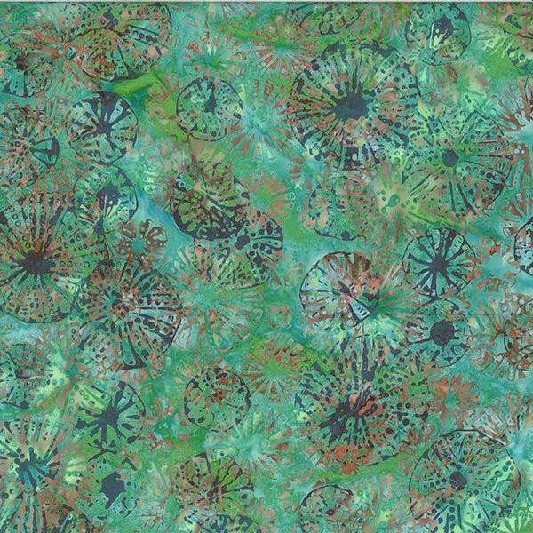 Hoffman Batik, Alaska, Urchins, Stone Green