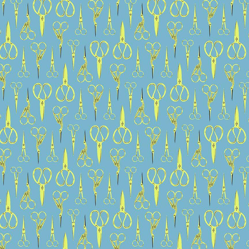 Dear Stella, Stitch & Glow, Crane Scissors, Cyan