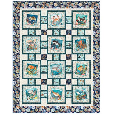 Deep Sea Dazzle/ Deep Blue Sea Quilt Kit