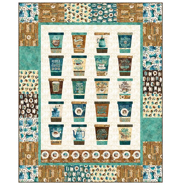 Designer Cups/Barista Quilt Kit-Paper Piecing