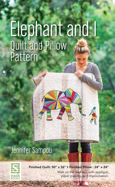 Elephand and I Quilt and Pillow by Jennifer Sampou