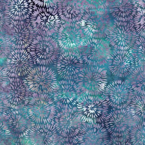 English Lavender Batiks, Dandelion Petals, Teal, Cool Water