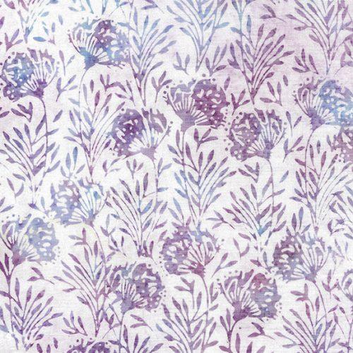 English Lavender Batiks, Flower with Leaves, Pink Tea Rose