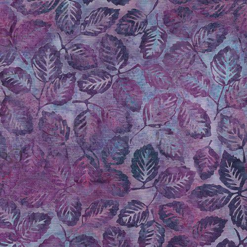 English Lavender Batiks, Leaves, Purple Urchin