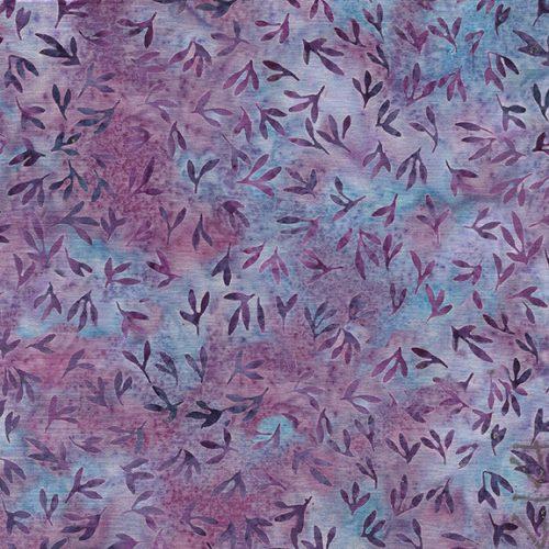 English Lavender Batiks, Mini Leaves, Purple Urchin