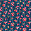 FIGO Fabrics, Florescence, Chintz Rose, Navy