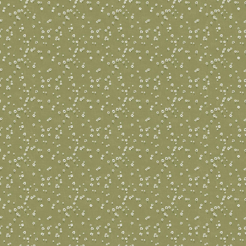 FIGO Fabrics, Humblebee, Daisies, Green