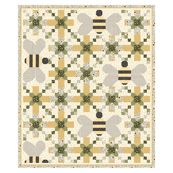 FIGO Fabrics, Humblebee Quilt Kit 85" X101"