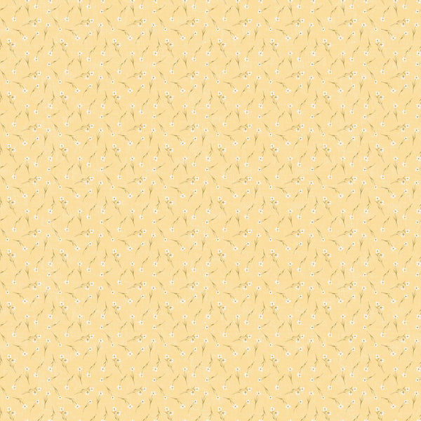 FIGO Fabrics, Humblebee, Tossed Floral, Yellow