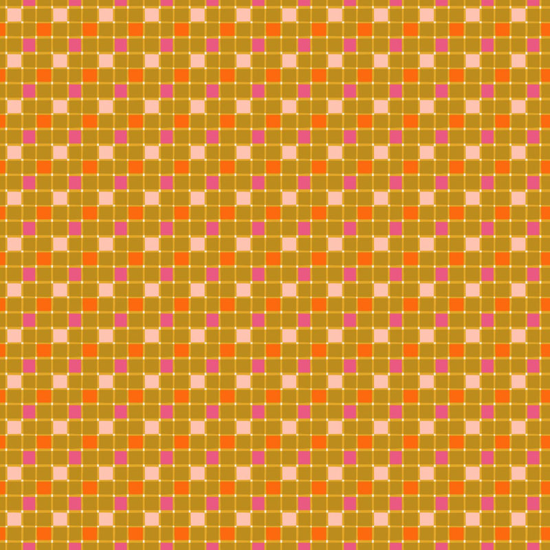 FIGO, Sarah Hearts, Joyful June, Gingham, Ochre
