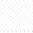Figo Fabrics Basics, Dovetail, Tiny Dots, Multi on White
