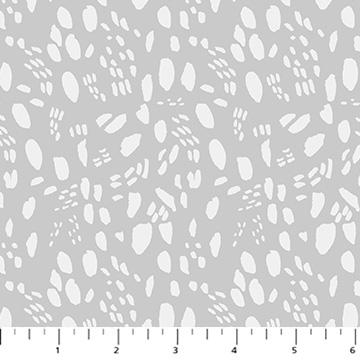 Figo Fabrics, Cozy Cubs, Animal Tracks on Gray