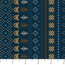Figo Fabrics, Cozy Cubs,  Smocked Stripes print on Navy