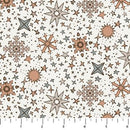 Figo Fabrics, Cozy Cubs, Snowflakes & Stars on Cream