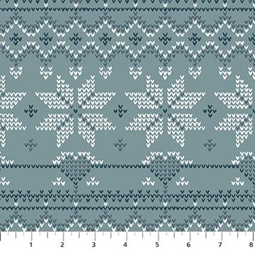 Figo Fabrics, Cozy Cubs,  Sweater Knit Stripe Print on Light Blue
