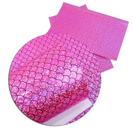 Fishscale Mermaid Vinyl, Iridescent Lt Pink