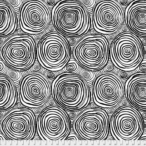 Free Spirit Fabrics, Kaffe Collective, Onion Rings, Black