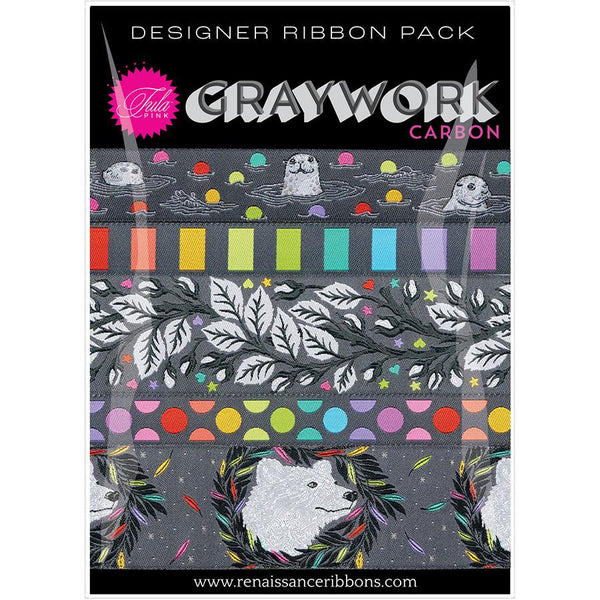 Freee Spirit, Graywork Ribbon Card, Carbon