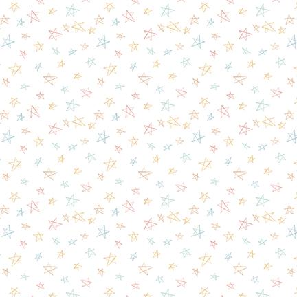 Henry Glass, Boho Buddies, Tiny Stars on White