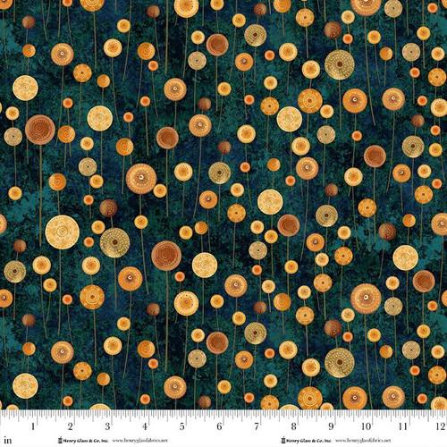 Henry Glass, Crow-Mazing, Gold Dots on Forest Green