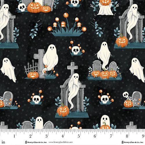 Henry Glass, Ghosts In The Graveyard, Allover Icons, Black, Glow